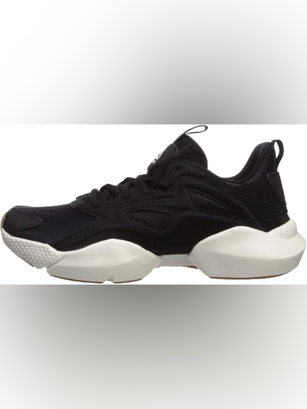 Ladies Black Athletic Sneakers with White Sole